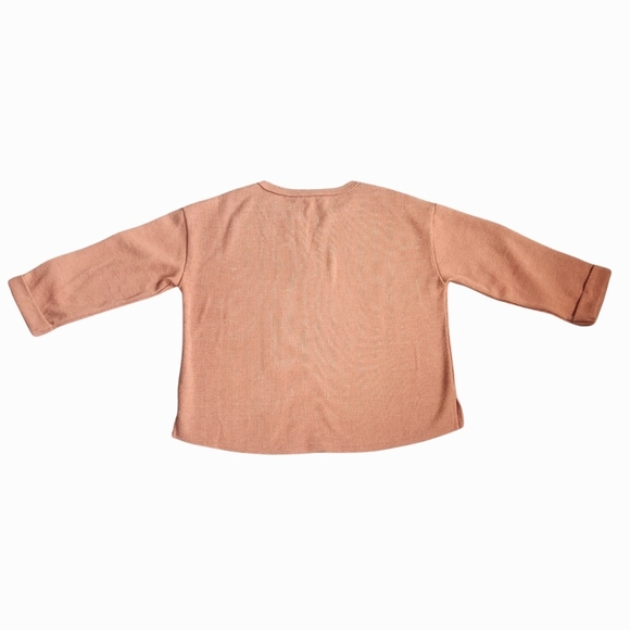 New With Tags 3/4 Sleeve Distressed Hem Knit Top - Picture 5 of 6